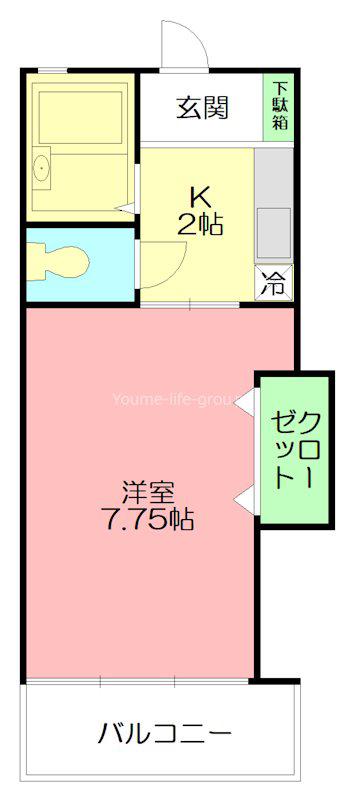 オールージュ(1K/1階)の間取り写真