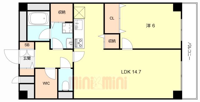 コーポエバーグリーン(1LDK/1階)の間取り写真