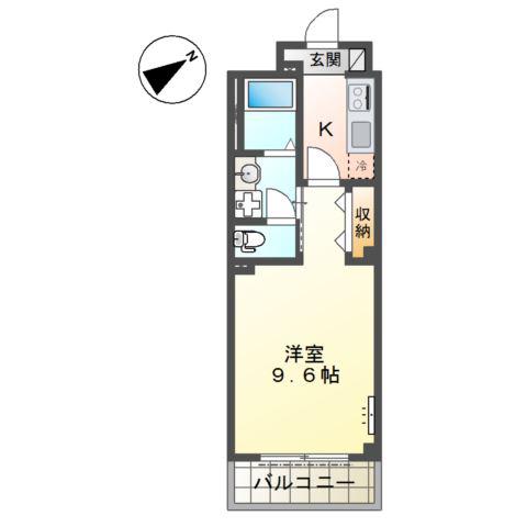 西区五才美町マンション(1K/1階)の間取り写真