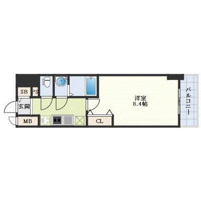 ディアレイシャス浅間町(1K/8階)の間取り写真