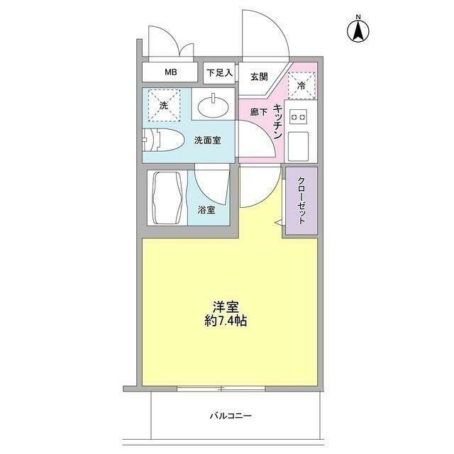 サンフラット(1K/3階)の間取り写真
