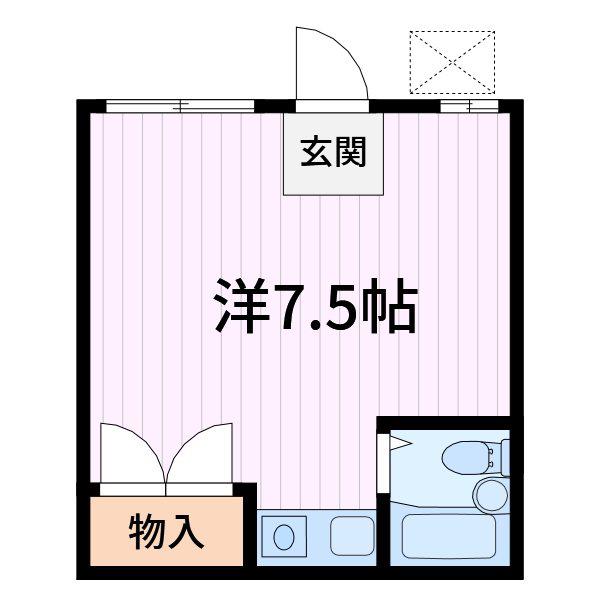 本田マンション1号棟(ワンルーム/1階)の間取り写真