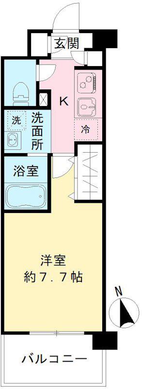 バニヤンレア府中(1K/5階)の間取り写真