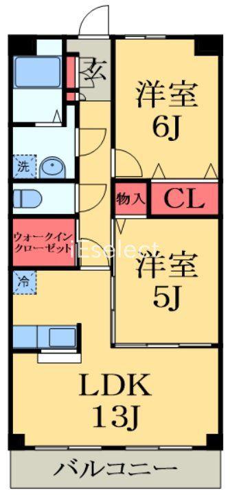 エクセレントヒル Ⅱ(2LDK/2階)の間取り写真