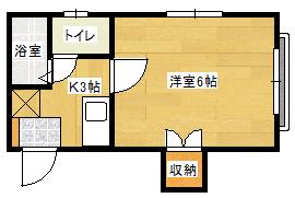 サンフレッチェ(1K/2階)の間取り写真