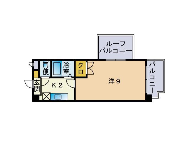キャッスル城西(1K/7階)の間取り写真
