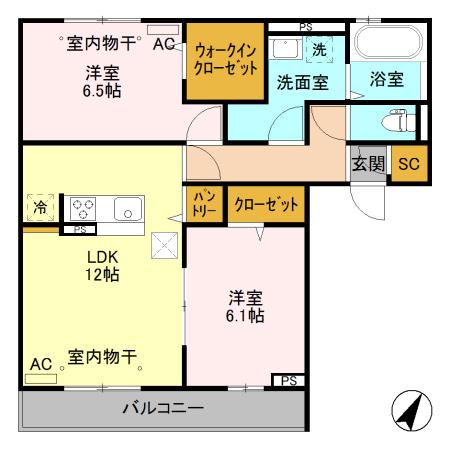 ETINCELLE TERRE (2LDK/1階)の間取り写真