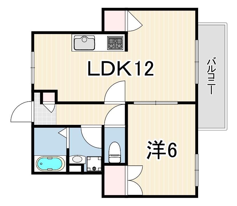 ベルデュール・メゾン柊(1LDK/2階)の間取り写真