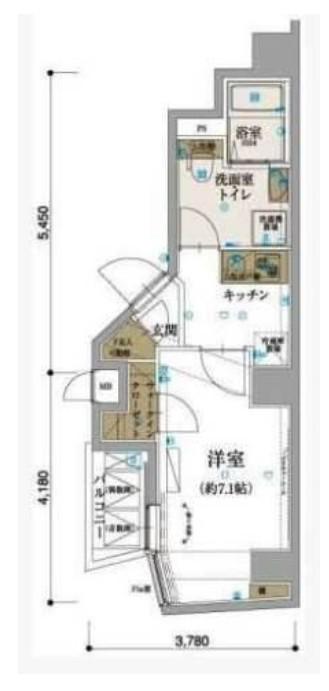 リヴシティ文京春日(1K/10階)の間取り写真