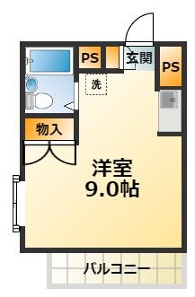 ファシル(ワンルーム/3階)の間取り写真