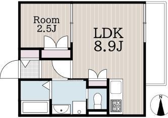 リブレメゾン西宮北口(1LDK/3階)の間取り写真