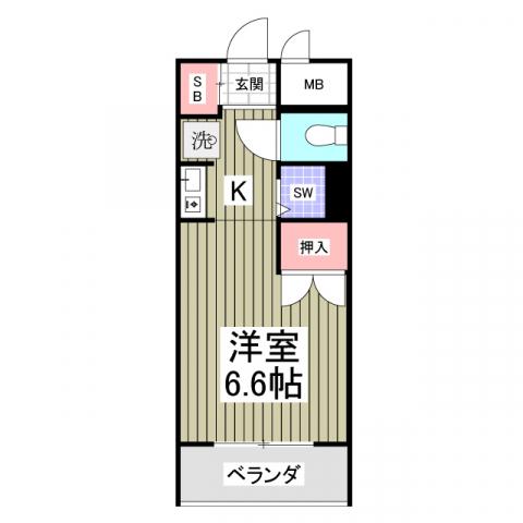 リブレス武蔵新城(ワンルーム/4階)の間取り写真