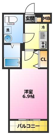 プレスト武蔵小杉(1K/5階)の間取り写真