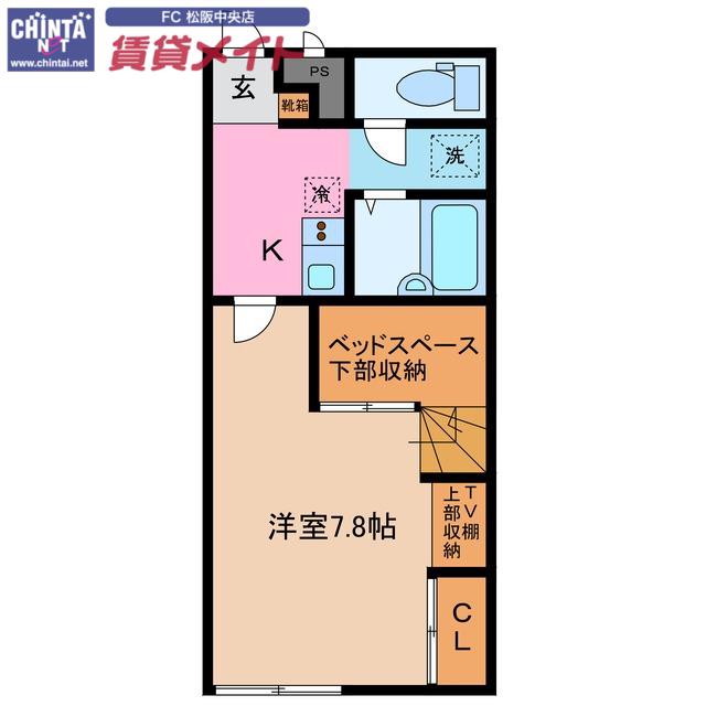 サンシャイン松阪スクエア(1K/2階)の間取り写真