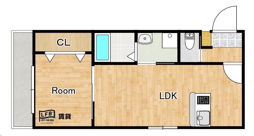 LFB APARTMENT佐波(1LDK/2階)の間取り写真