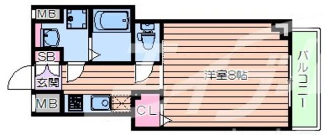 S-RESIDENCE谷町五丁目(1K/11階)の間取り写真
