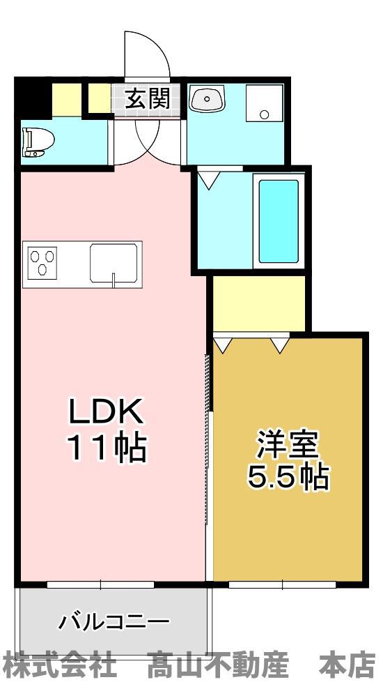 ラフォーレさつき 壱番館(1LDK/1階)の間取り写真