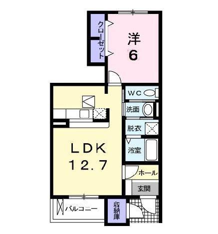 アローザ25C(1LDK/1階)の間取り写真