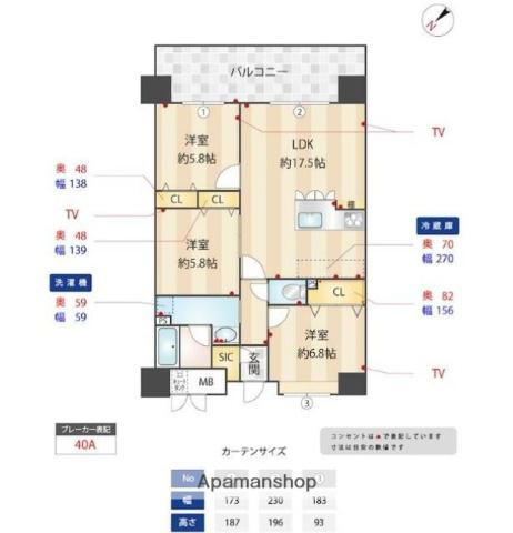 ニューガイア川崎70(3LDK/5階)の間取り写真