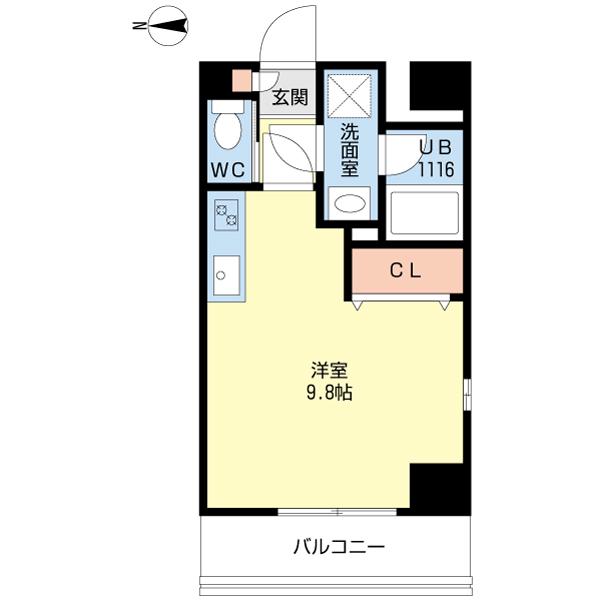 サンライズあすと長町(ワンルーム/2階)の間取り写真