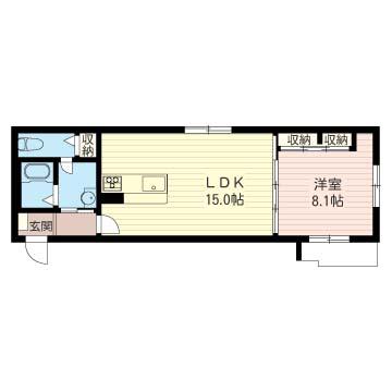 セピアコート(1LDK/1階)の間取り写真