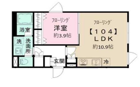 ピエンツァ中野新橋(1LDK/1階)の間取り写真