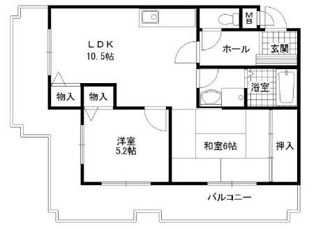 ドムールコスモス美山台(3LDK/2階)の間取り写真