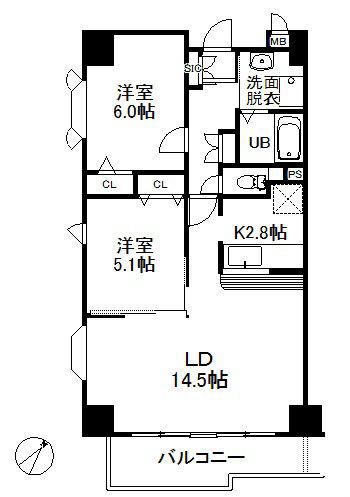 アレグリア(2LDK/2階)の間取り写真