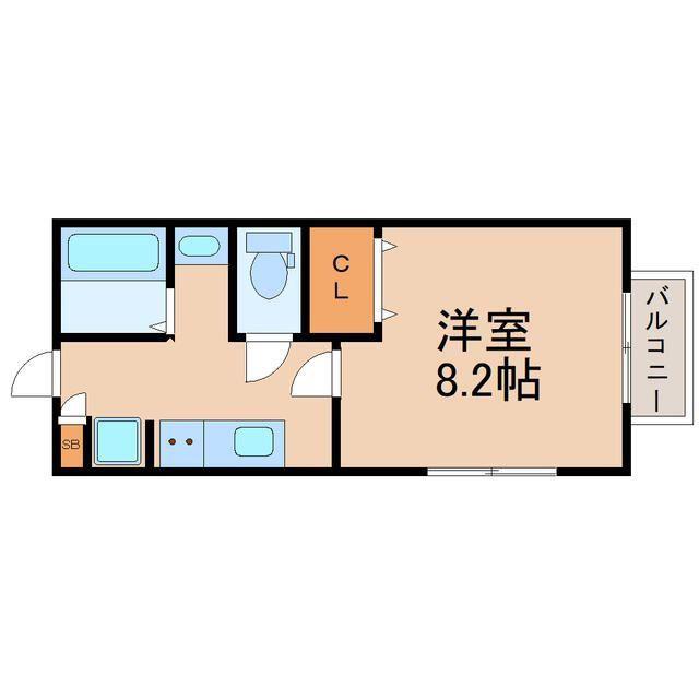 アスコット堤町(1K/1階)の間取り写真