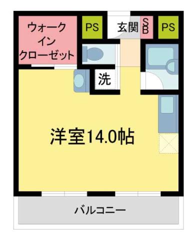 ピュアハウス甲子園(ワンルーム/5階)の間取り写真