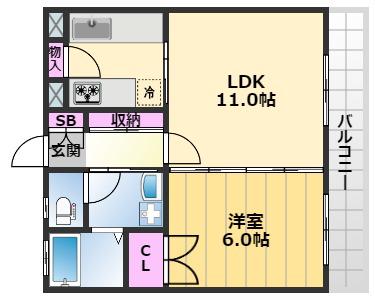 SHRIKE21(1LDK/5階)の間取り写真