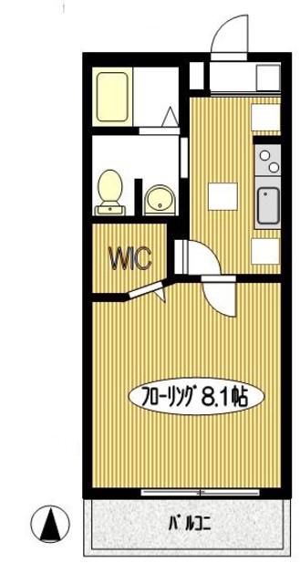 サザンクロス(1K/1階)の間取り写真