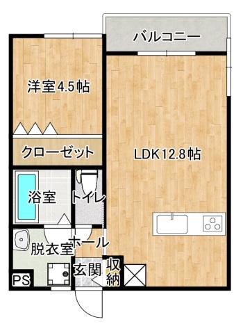 カサデベラーノ(1LDK/1階)の間取り写真