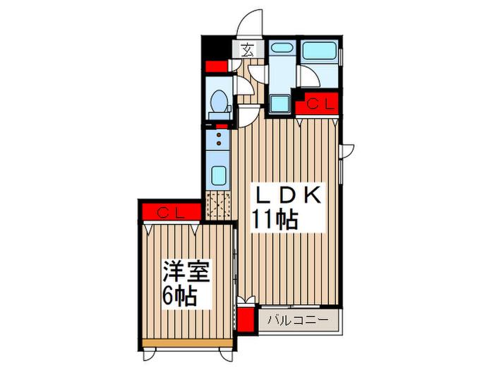 コルティーレ(1LDK/3階)の間取り写真