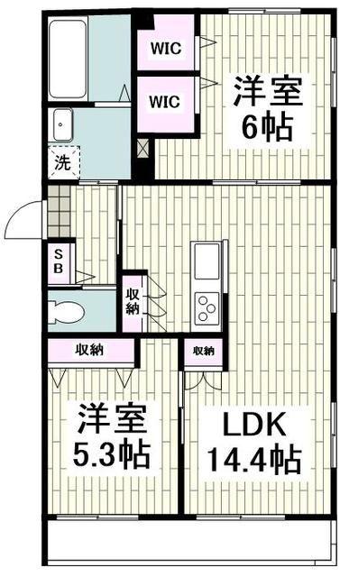 MAULOAマウロア(2LDK/1階)の間取り写真