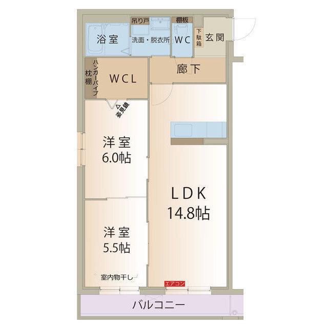 アーバンコート尾西(2LDK/1階)の間取り写真