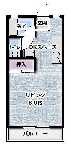 ネオバルログS(ワンルーム/1階)の間取り写真