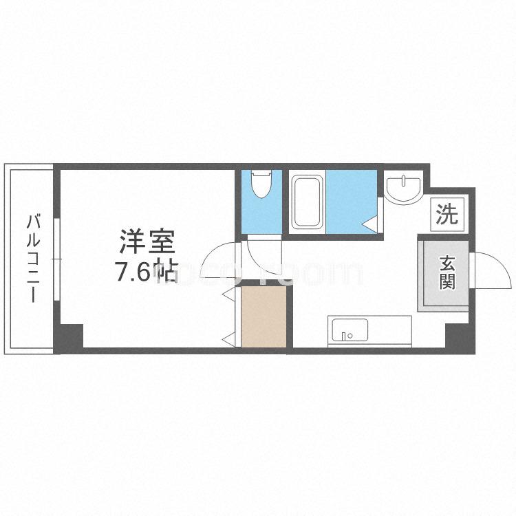 プロスパーコート神路(1K/2階)の間取り写真