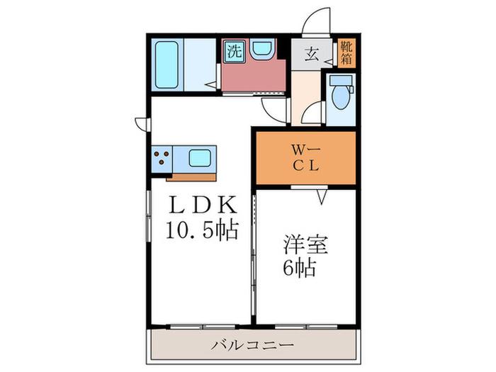 クレール彩(1LDK/3階)の間取り写真