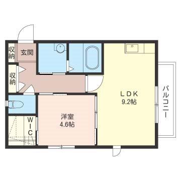 ヒルズ・アプリコット(1LDK/2階)の間取り写真
