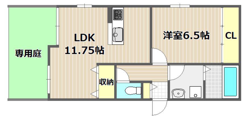 グランメゾン(1LDK/1階)の間取り写真