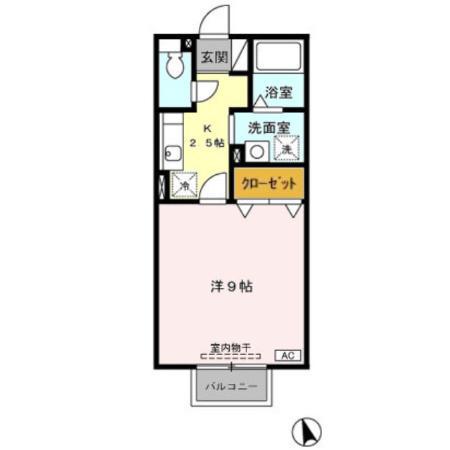 サンヒルズ藤(1K/2階)の間取り写真