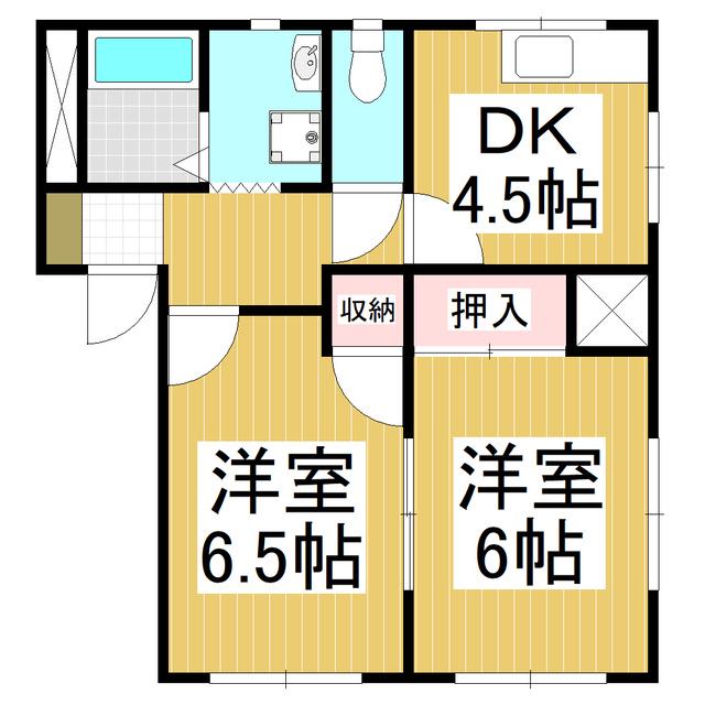フレグランス知床(2DK/1階)の間取り写真