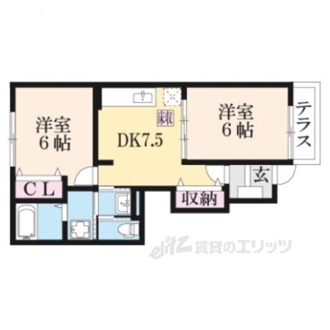 ポート パシフィック Ⅱ(2DK/1階)の間取り写真