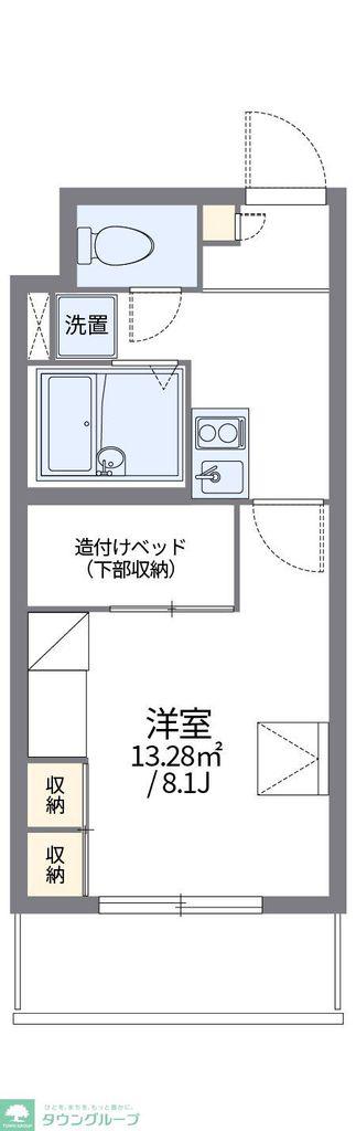 レオパレスパルコートA(1K/2階)の間取り写真