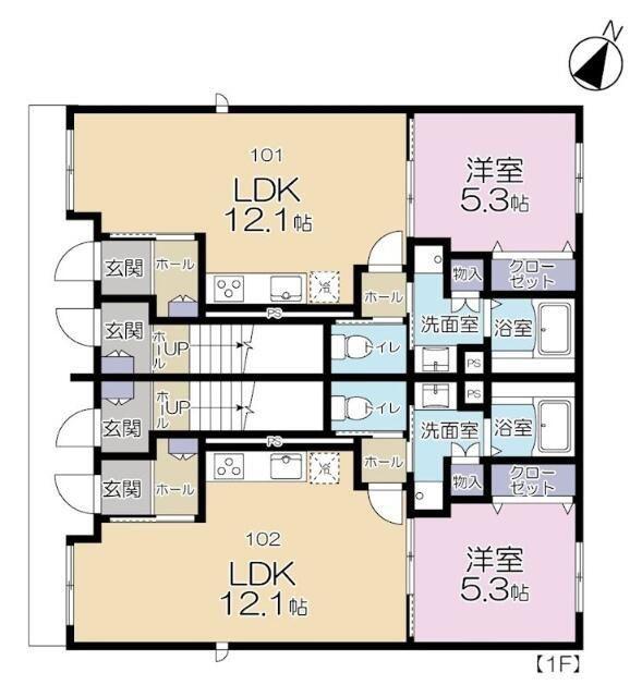 美浜区幸町1丁目PJ(1LDK/1階)の間取り写真