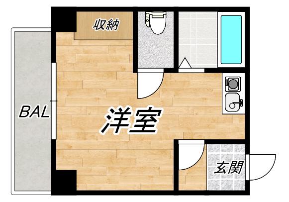 コバルト心斎橋イースト(ワンルーム/3階)の間取り写真