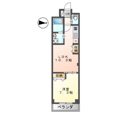 グレイスヴィラ湘南(1LDK/3階)の間取り写真