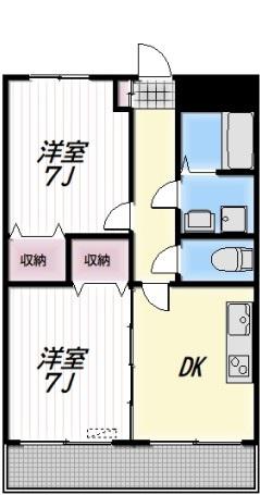 BEIT SHALOM(2DK/3階)の間取り写真