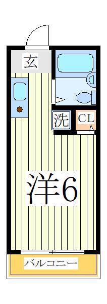 エステートアーバンII(ワンルーム/2階)の間取り写真